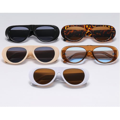 Melrose Fashion Large Frame Retro Sunglasses Male UV Resistant Oval Female Minimalist Style Pilot Sun Glasses Y074