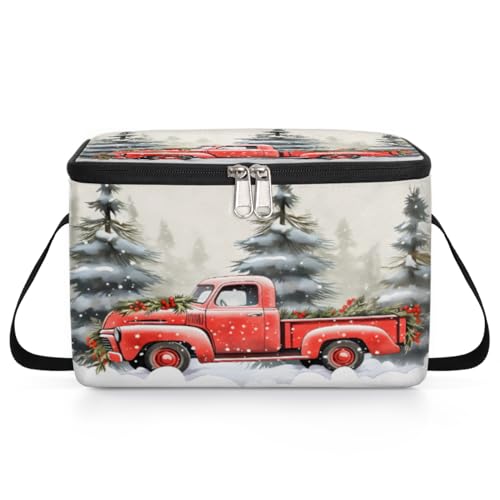 GzLeyigou Christmas Car Lunch Bags for Women Men 9 Cans, Hot & Cold Food Delivery Bag Insulated Grocery Bag Insulated Lunch Box Cooler Bag for Office Work Picnic Beach