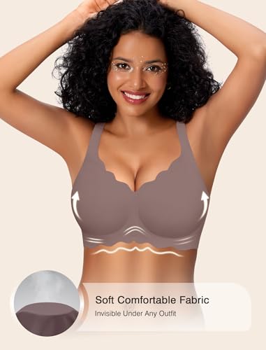 Image of Womens Wireless Jelly Bras No Underwire Support Push Up Removable Straps (U /Cross /Halter) Everyday Sports Bra