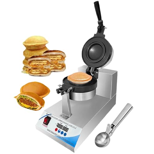 Máquina comercial para hacer hamburguesas con calefacción de doble cara, pantalla digital LED, control de tiempo y temperatura, revestimiento antiadherente para confiterías y puestos de comi