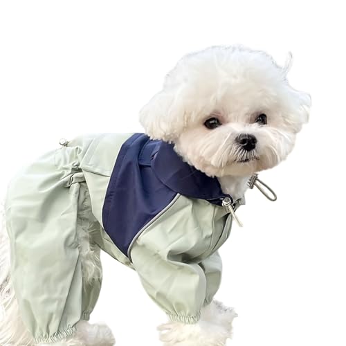DICOCO 犬の服 犬 レインコート 防水 防風 帽子付き ペット服 小型犬 中型犬 大型犬 用 軽量 柔らかい 素材 通気性 お散歩 お出かけ 簡単 着脱 洗濯 便利 3色 展開(グリーン*1,2XL)