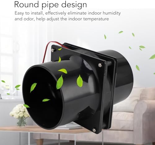 Aramox 6in Solar Powered Exhaust Fan, ABS Solar Panel Powered Fan Kit, Solar Exhaust Vent Fan Ventilator for Round Pipe for Pet House Chicken Coop RV Greenhouse