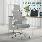 Mimoglad Office Chair, High Back Ergonomic Desk Chair with Adjustable Lumbar Support and Headrest, Swivel Task Chair with flip-up Armrests for Guitar Playing