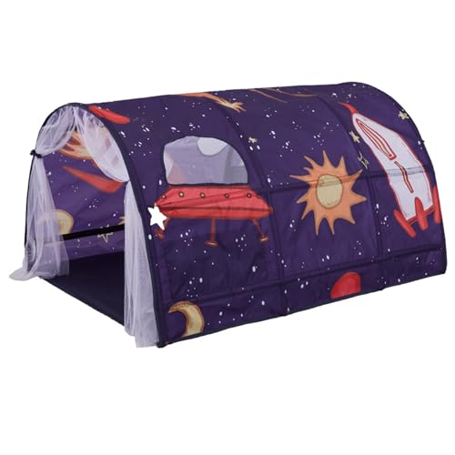 Tente de lit pour enfants rideau filet tunnel jeu portable espace bleu ciel étoilé 140 cm