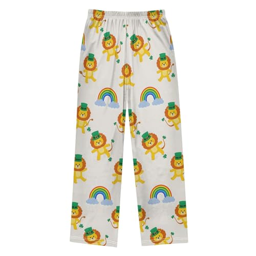 Pajama Pants Sleep Pants Soft Elastic Waist Pajama Lounge Pants Lion Rainbow for 6-14 Years Old2