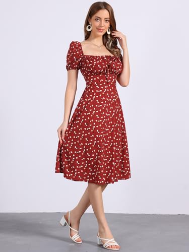 Robe de laitière col carré ajusté pour valoriser le buste