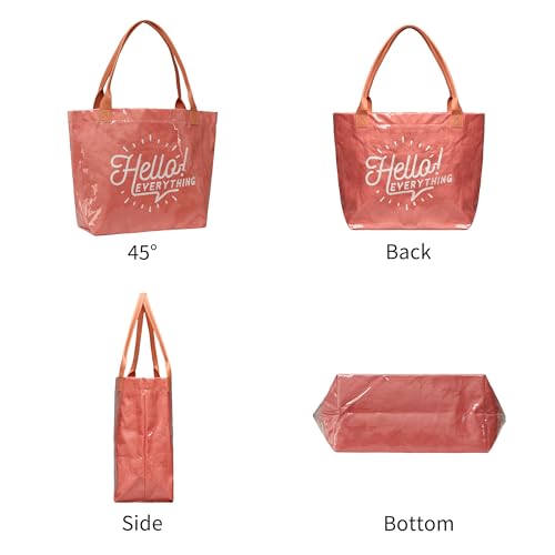 PVC Tote Bag Clear Carry All Shopping Handbag Plastic Shoulder Bag Women's Letters Print Kraft Paper Hobo Bag For Work Travel - Image 4