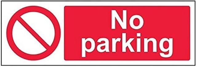 VSafety No Parking Prohibition Sign - Landscape - 300mm x 100mm - 1mm Rigid Plastic