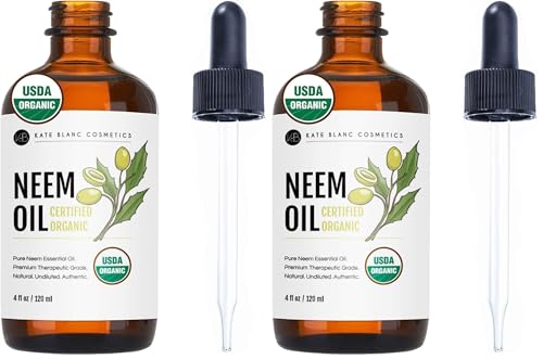 Kate Blanc Cosmetics Neem Oil for Skin, Hair & Face. Safe for Dog, Plants, Scalp (4oz, Organic, Cold...