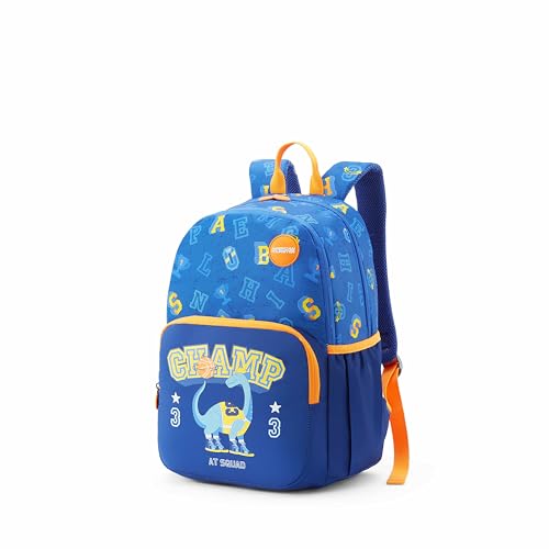 Image of American Tourister Wiggle | 26 Ltrs | 2 Compartments | Bottle Pocket | Ergonomic Padded Back Panel & Shoulder Straps | Kids Backpack | 1 Year International Warranty | Champ Blue