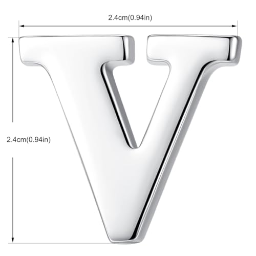 Image of HONEY BEAR Initial Alphabet Letter Lapel Pins Collar Badge Brooches for Mens /Womens Shirt Dress Decoration Silver