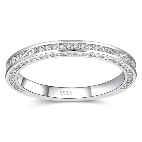 Image of Vintage Celtic Knot Women's Engagement Ring Sets 925 Sterling Silver /14K Gold Plated Stackable Wedding Bands Rings AAAAA Cubic Zirconia Women Bridal Sets Wedding Ring Band Width 1.8mm Size 5-9