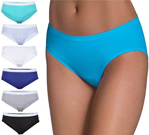 Hanes womens Sporty Cotton Underwear, Available in Multiple Pack Sizes hipster panties, 6 Pack - Assorted 1, US