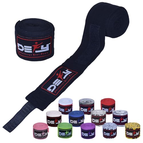 Defy Challenge Your Fear Defy Professional 180 Inch Hand Wraps For Boxing Muay Thai Mma Elastic Bandages For Men & Women -Pair  cover