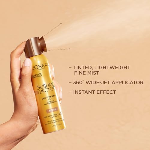 L'Oreal Paris Skin Care L'Oreal Paris Sublime Bronze Self Tanning Mist, Medium to Natural Spray Tan, 4.6 oz