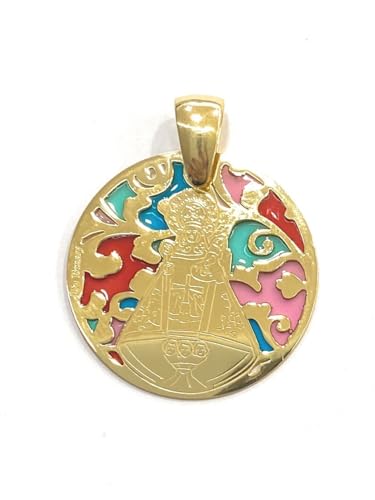 Médaille en argent V.COVADONGA 25 mm émaillée pour bijou du quotidien