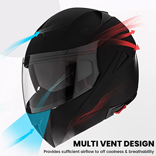 Ilm 808-MB-XL Motorcycle Helmets Modular Dual Visor Flip-Up Full Face Street Bike Racing Helmet Dot 5 Colors Model 808 thumb #3