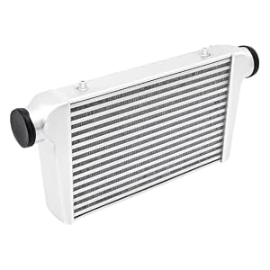Universal Intercooler, 1000HP Aluminum Turbo Intercooler, Front Mount Intercooler Kit for any Turbo Charger system, 3″ Inlet & Outlet, 2.5″ Core Size, Overall Size 25″X12″X3″, 32°F~302°F (0°C~150°C)