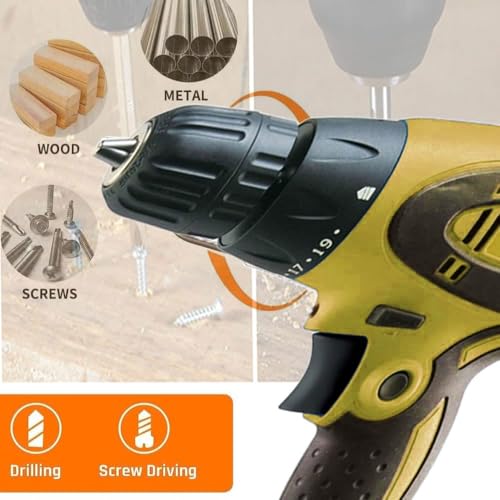 Image of Electric Screwdriver Drill Machine 350W, Copper Armature, Chuck 10mm, 750 RPM With Claw Hammer, Pliers, Wire cutter, Line Tester, Adjustable Wranch, Masonry Drill Bit Set,Home Drill tool Kit