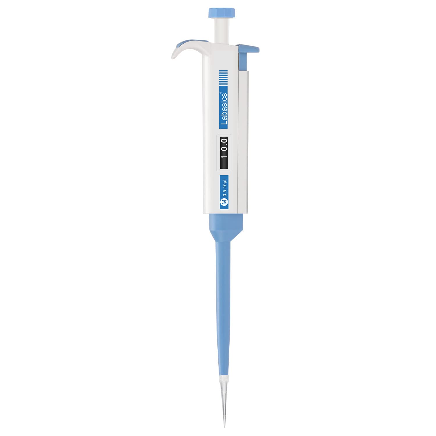 Labasics Einkanal-Pipettierhilfe, Einstellbares Variables Volumen Mikropipette Labor Pipette mit AustauschbarSpitzenkonus, Single Channel Pipettor Controller für die Laborforschung, 0. - 10 µL