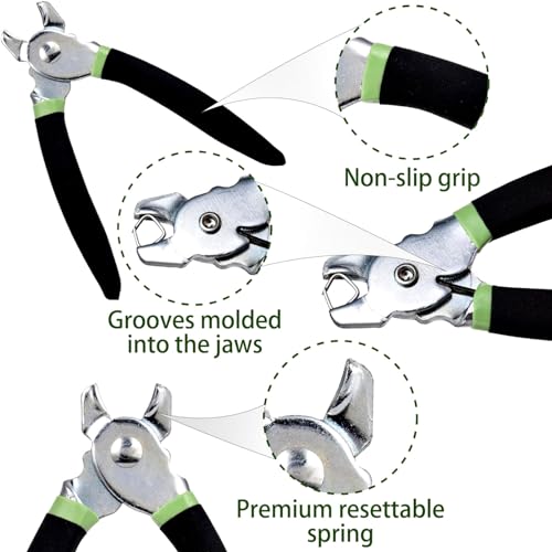 Tfutlt Hog Ring Pliers Kit With 270 Pcs 3/4 Inch 1/2 Inch 3/8 Inch Galvanized Steel Hog Rings,Hog Ring Pliers Kit For Auto Upholstery And Fencing,Bagging,Diycraft,Furniture thumb #2