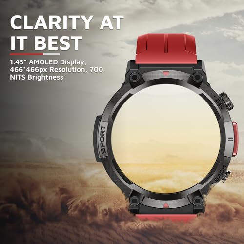 Image of Cult Ranger XR1-1.43 inch AMOLED Display,Outdoor Rugged Smartwatch for Men, Bluetooth Calling, 8 Days Battery, Continous Heart Rate,100+ Sports Mode, Live Cricket Score, Built-in Flashlight, Free Strap