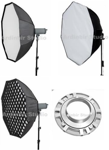 Ardinbir Studio 32" 80cm Octagonal Softbox Diffuser with Eggcrate Grid for Bowens, Visico, JTL, Mettle, Fancier, Calumet Flash Monolights