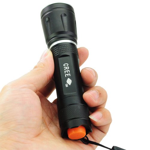 Small Sun ZY-C84 CREE 3-Mode 230-Lumen White LED Flashlight-Black