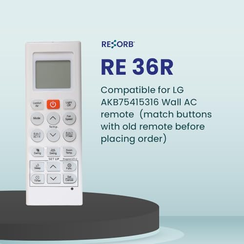 Image of Compatible with LG AC Remote Control Original Model Virat 6 in 1, LG AKB75415316, Suitable for 1 1.5 2 Ton Split & Window Air Conditioner (Match with Old Remote Order) RE 36R