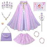 Meland Princess Dress up Clothes for Girl, Princess Cape with Kid Crown Toys, Birthday Gifts for Toddler Girls 3,4,5,6,7,8