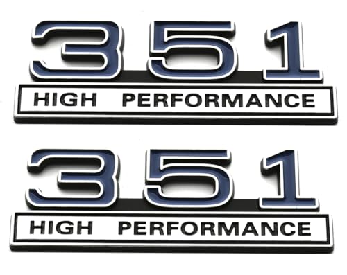 Image of 2pcs 351 5.8 Liter Engine High Performance Emblems Badge 3D Decals Stickers Cars Trucks (Chrome Blue)