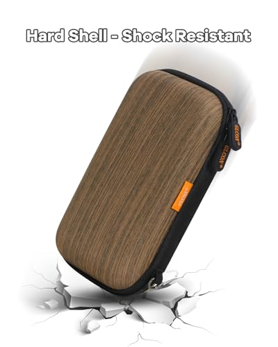 Vertical-Stripe Hard Drive Case for Western Digital WD Elements My Passport/Samsung T9 Portable/Seagate Portable 1TB 2TB 4TB - Shockproof External Hard Drive Travel Carrying Case