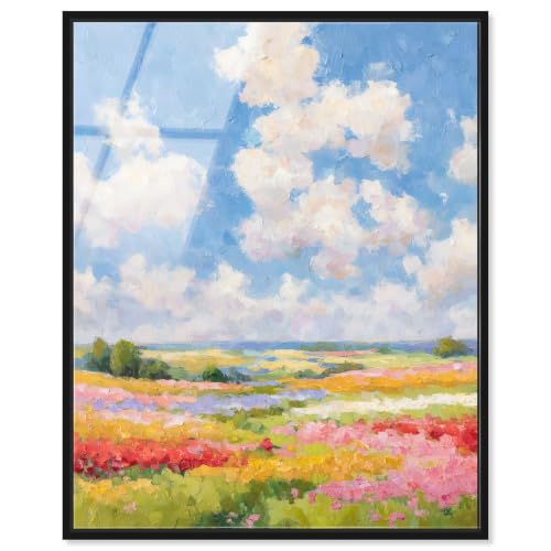 Spring Palette Framed Acrylic Print Landscape Wall Art by Art Remedy, Black Frame, 16 x 20