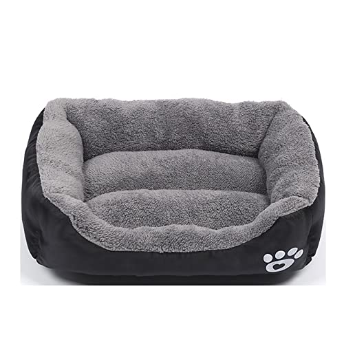 Lit pour Chien et Chat de Petite Race Coussin de Couchage pour Chien Panier Doux et Lavable Canapé pour Chat Noir Taille S