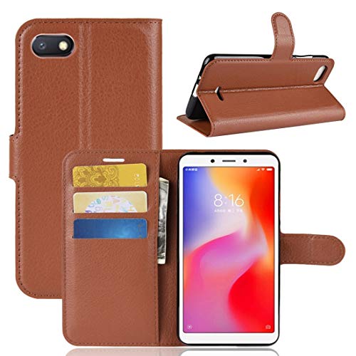 Étui cuir Xiaomi Redmi 6A anti-choc avec porte-carte et support vidéo