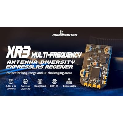 Radiomaster XR3 2.4GHz 900Mhz Dual-Band Nano Multi-Frequency ExpressLRS Receiver (2 x Dual-Band Antenna)
