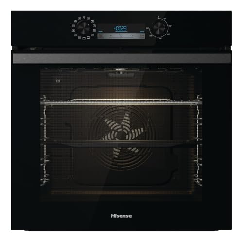 Hisense Forno Elettrico Da Incasso BI64221PB, Termoventilato, Pirolitico, Airfry, 77 Litri, 13 Programmi, Grill, Total view, Tecnologia Even Bake, Classe Energetica A+