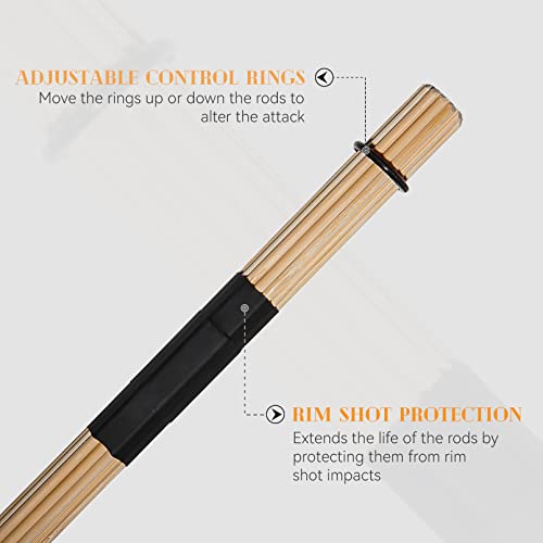 Jazz Drum Sticks Drumsticks Bamboo Punk Drum Sticks For Jazz Folk Music (Black) #TOP2