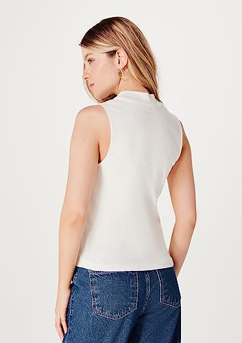 Blusa sem mangas golinha alta, Hering, Feminino, Bege Claro, P