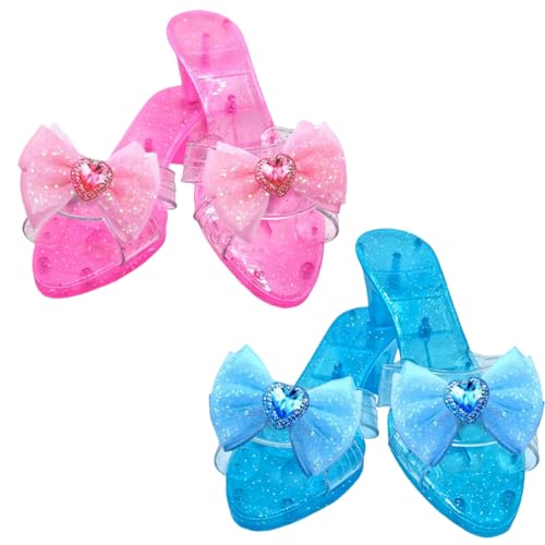 2PCS Stöckelschuhe Kinder, Prinzessin Schuhe Mädchen Für...