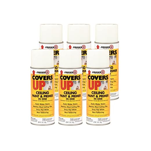 ZINSSER 3688 White Zinsser Covers up Ceiling Paint and Primer in 1, 13 Ounce Aerosol Spray Can (Pack of 6)