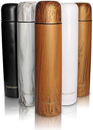 Kalmateh Modern & Elegant Yerba Mate Thermos- Double Walled, Stainless Steel (Wood, 1000ml)
