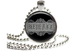 Stunning Beetlejuice 1 Inch Silver Plated Pendant on a 24 Inch Necklace