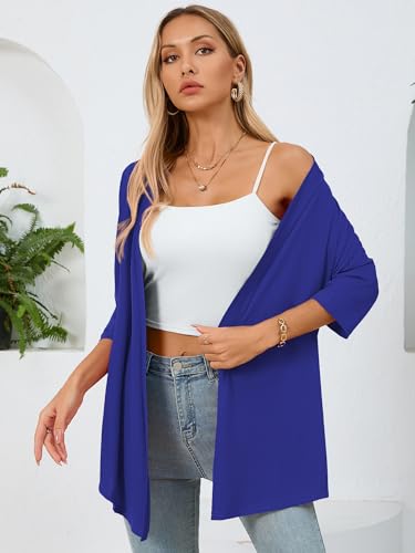 Image of Women's Lightweight Open Front Cardigans Casual Soft Drape Spring Summer Fall Cardigan S-3XL