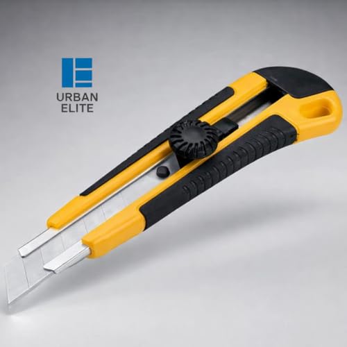 Image of Urban Elite 18mm Utility Cutter Replacement Blades | Pack of 10 | Compatible with Standard Snap-Off Utility Knives | For Cardboard, Cartons, Packaging, DIY, Home & Office