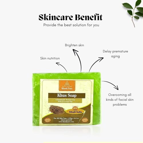 Image of Khadi Pure Herbal Khus Soap 125g (Pack of 5) (625g)