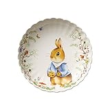 Liebevolle Gestaltung: Die Schale ist mit dem Osterhasen Max verziert und erinnert wegen seiner nostalgischen Form an ein Osterkörbchen