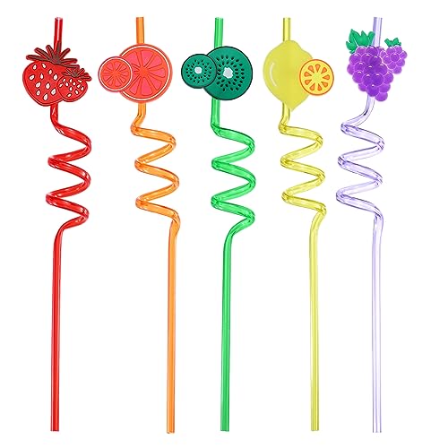 uxcell 5 pitillos divertidos y reutilizables 26.5 cm miniatura 1