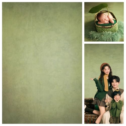 WaW 1.5x2.2m Fotohintergrund Stoff Hellgrün Frühling Rustikal Ostern, Fotostudio Hintergrund Fotografie für Baby, Newborn, Kinder, Schlicht, Vintage...