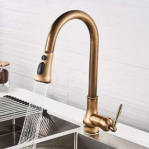 Robinet cuisine laiton antique mitigeur évier douchette rétro haute pression